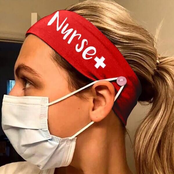 Nurse Elastic Headband, Headwrap, Turban, With Button, Non Slip Elasti -  Flawless Matrix