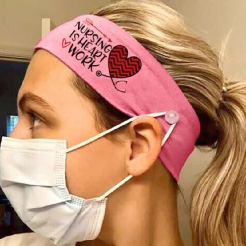 Nursing is Heart Work Elastic Headband | Headwrap | Turban