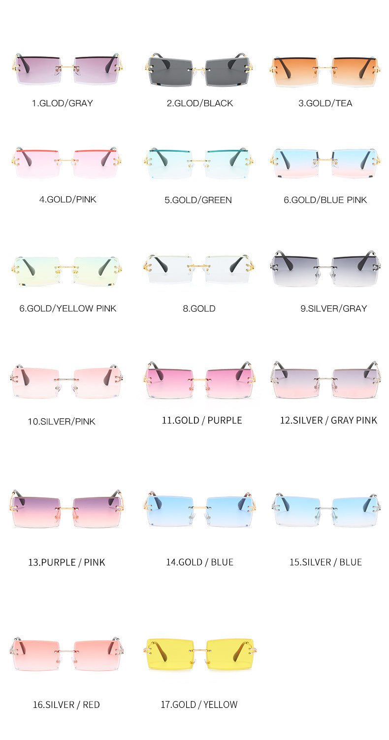 Square Rimless Sun Glasses