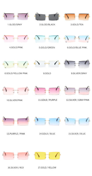 Rimless Square Sunglasses - Flawless Eyewear – Flawless Eyewear