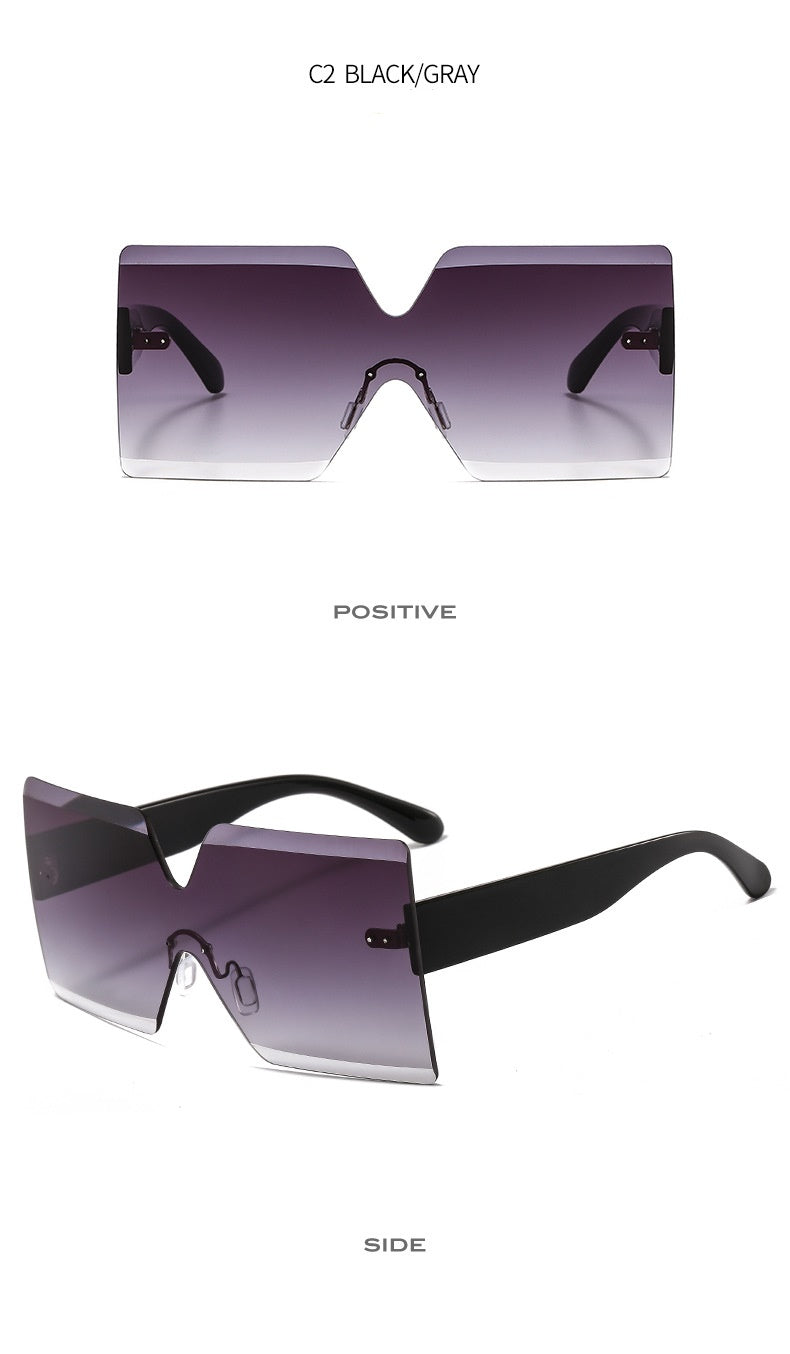 Full Tilt Rimless Square Cherry Charm Sunglasses