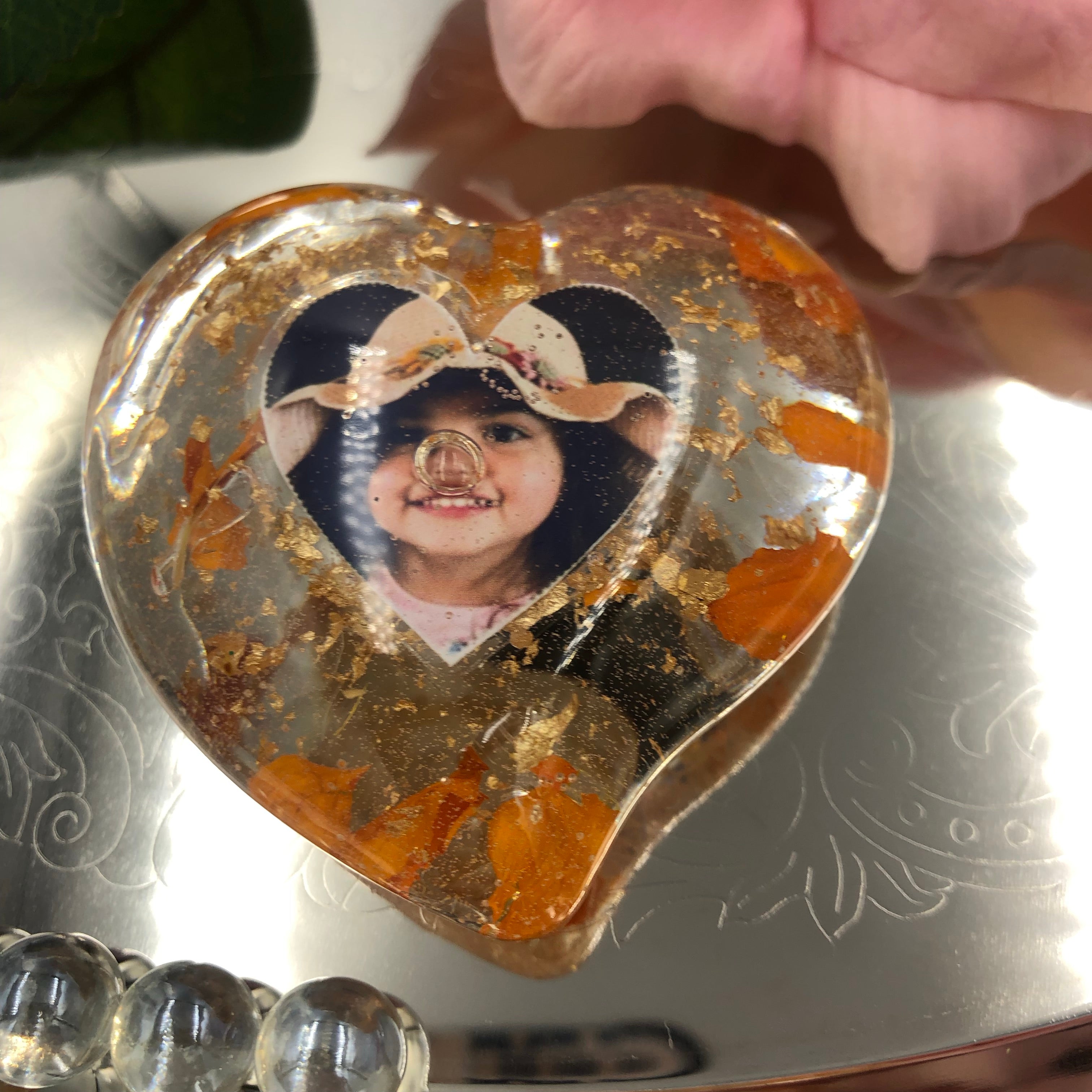 Resin Heart Photo Magnet - Flawless Matrix